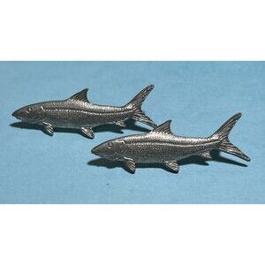 2- Vintage Anglers Expression Pewter Catfish Fish Lapel Pin